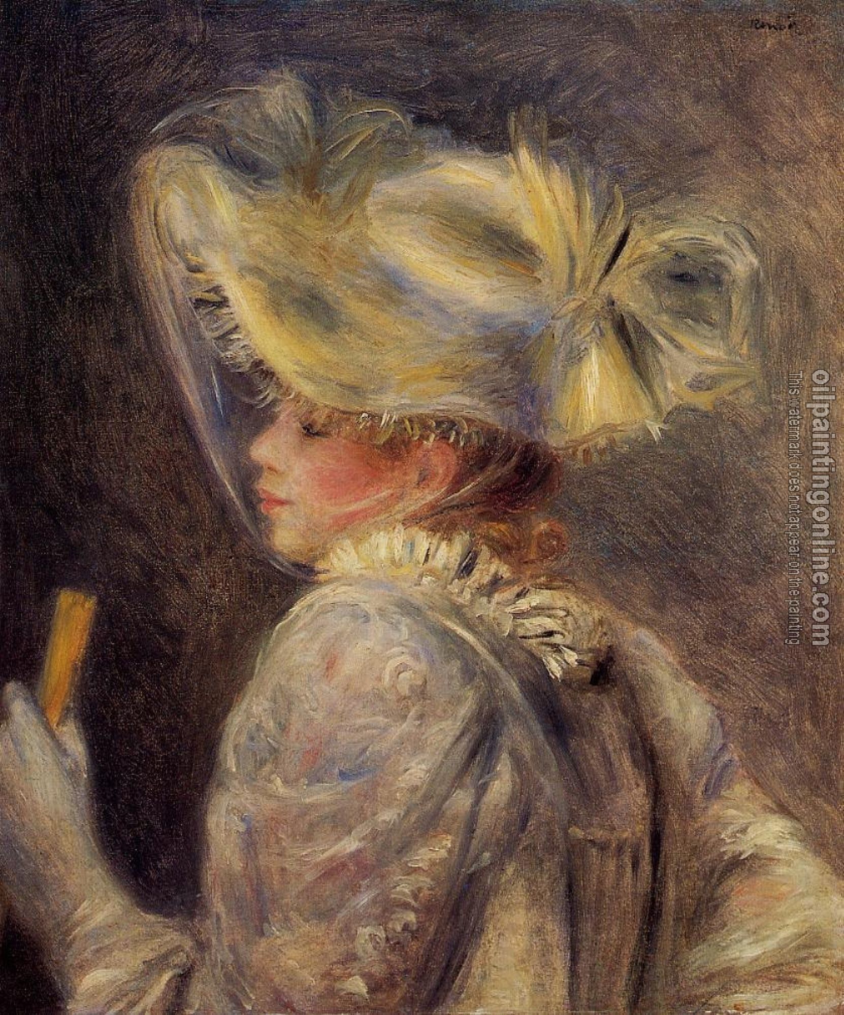 Renoir, Pierre Auguste - Woman in a White Hat